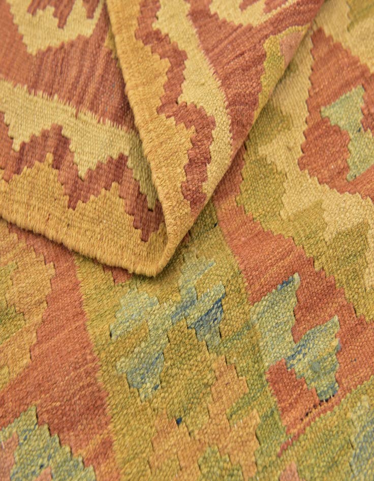 Detail image of  3' 2 x 5'  Hand Woven Kilim Waziri Wool Rug