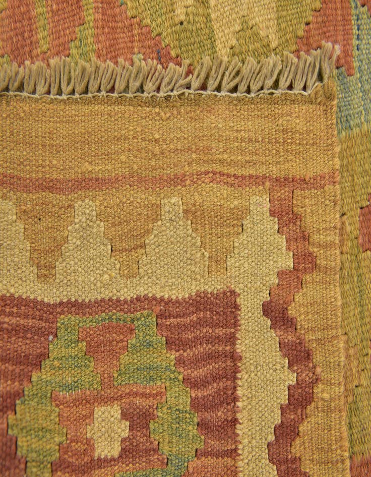 Detail image of  3' 2 x 5'  Hand Woven Kilim Waziri Wool Rug