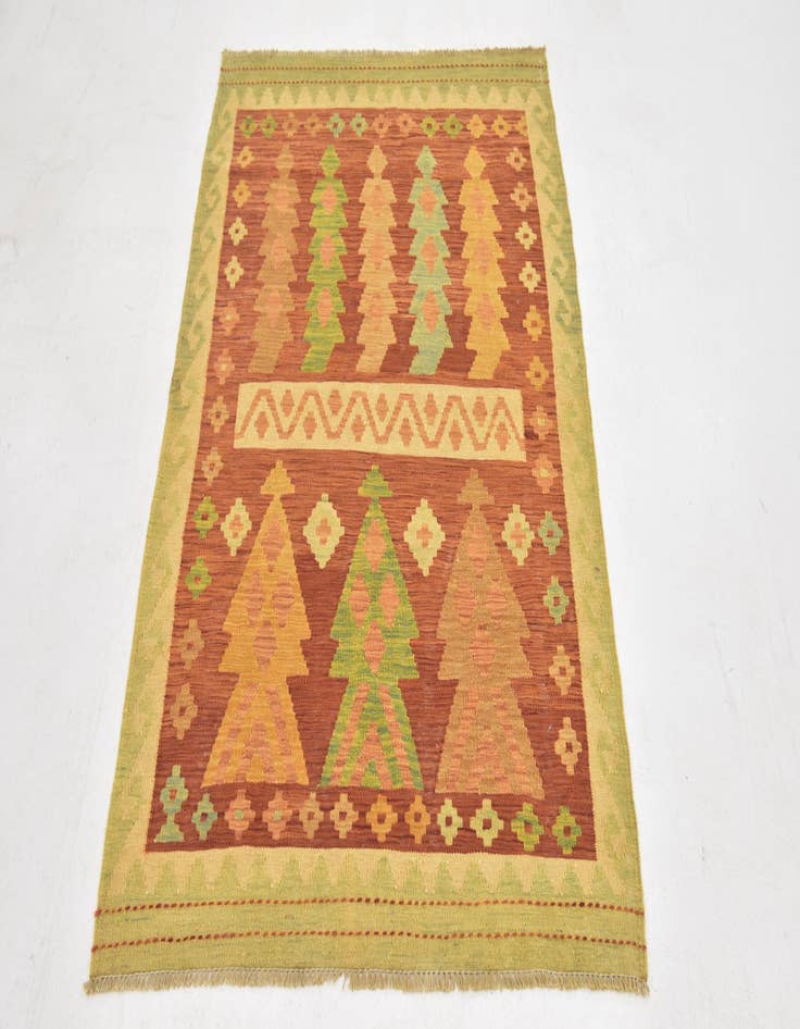 Detail image of  3' 3 x 5'  Hand Woven Kilim Waziri Wool Rug