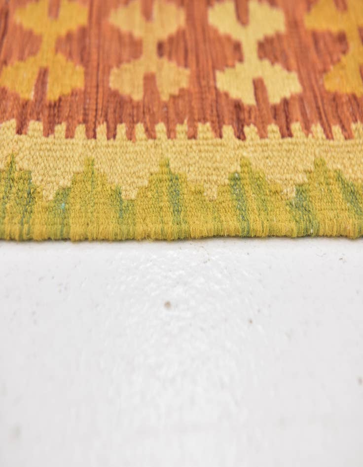 Detail image of  3' 2 x 5'  Hand Woven Kilim Waziri Wool Rug
