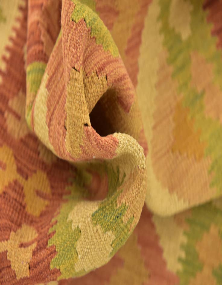 Detail image of  3' 2 x 5'  Hand Woven Kilim Waziri Wool Rug