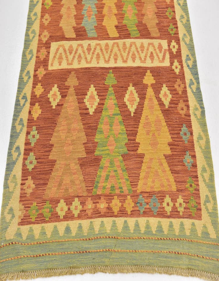 Detail image of  3' 3 x 5'  Hand Woven Kilim Waziri Wool Rug