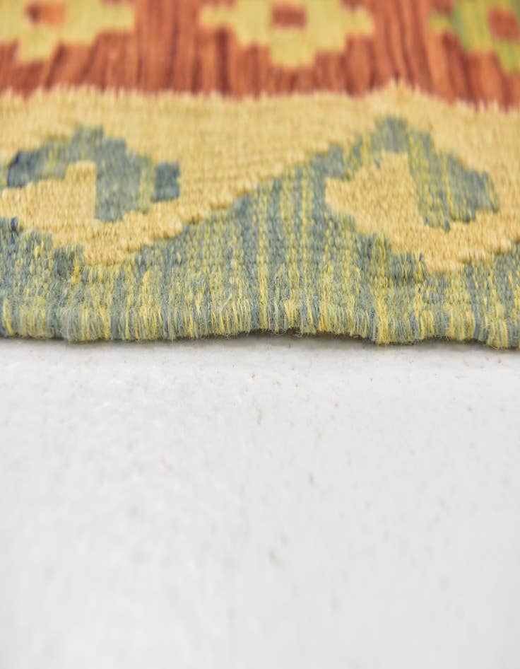 Detail image of  3' 3 x 5'  Hand Woven Kilim Waziri Wool Rug