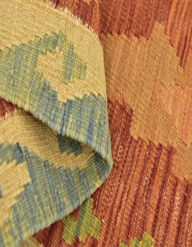 Detail image of  3' 3 x 5'  Hand Woven Kilim Waziri Wool Rug