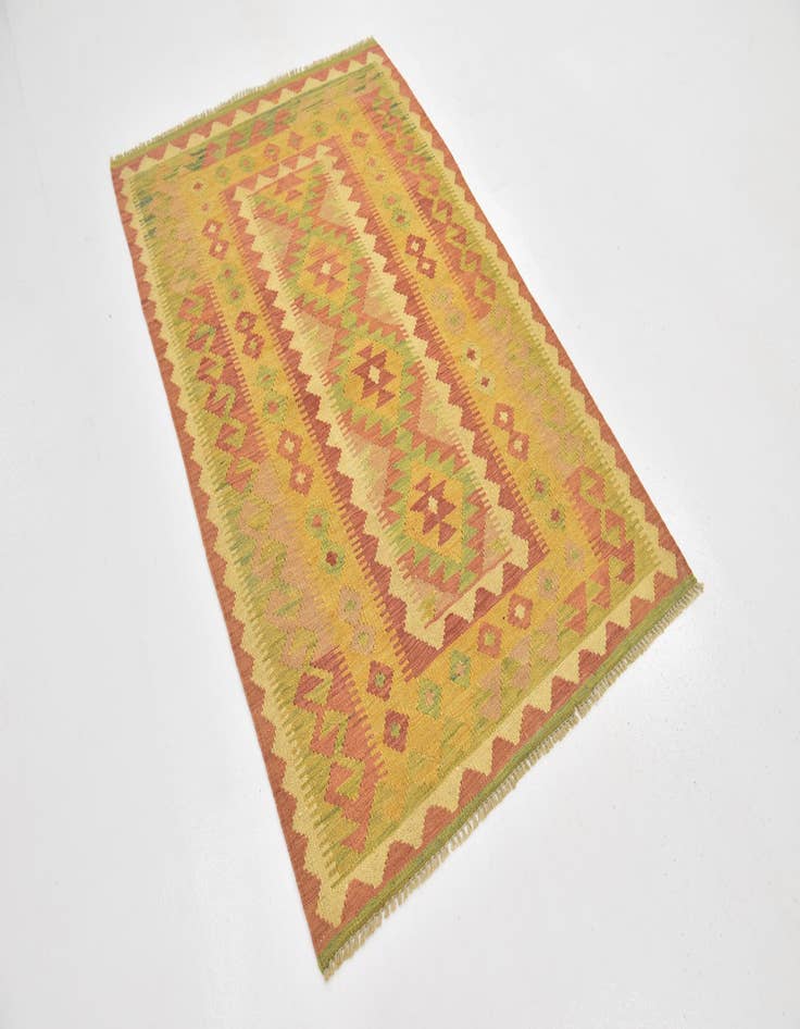 Detail image of  3' 3 x 4' 10  Hand Woven Kilim Waziri Wool Rug