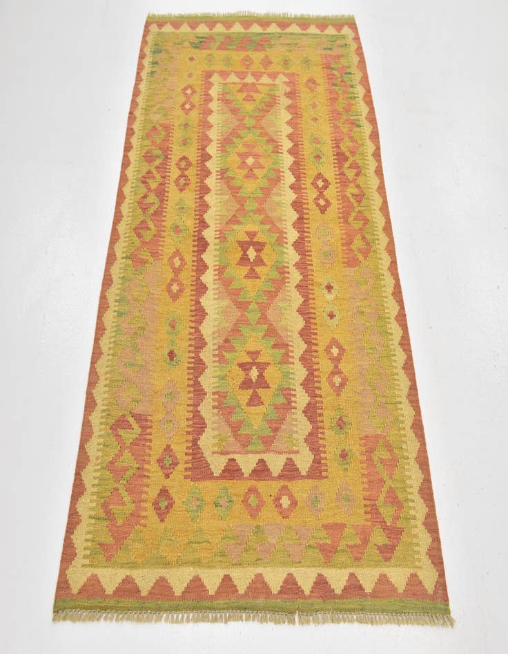 Detail image of  3' 3 x 4' 10  Hand Woven Kilim Waziri Wool Rug