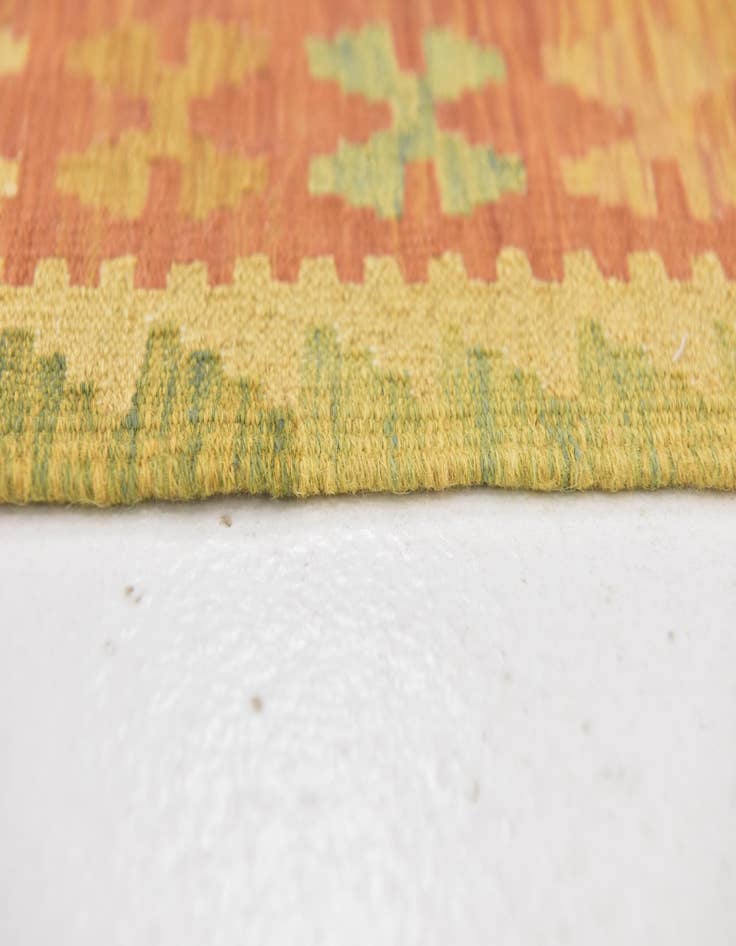 Detail image of  3' 2 x 5'  Hand Woven Kilim Waziri Wool Rug