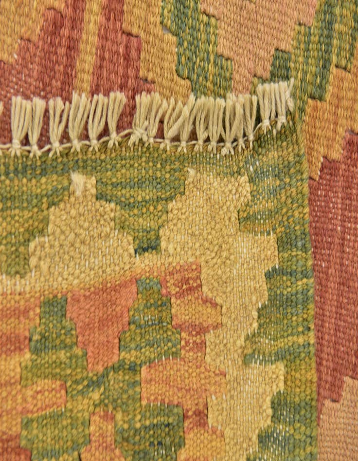 Detail image of  3' 2 x 5'  Hand Woven Kilim Waziri Wool Rug