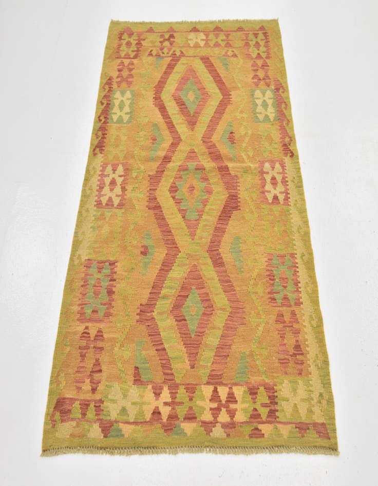 Detail image of  3' 4 x 5'  Hand Woven Kilim Waziri Wool Rug