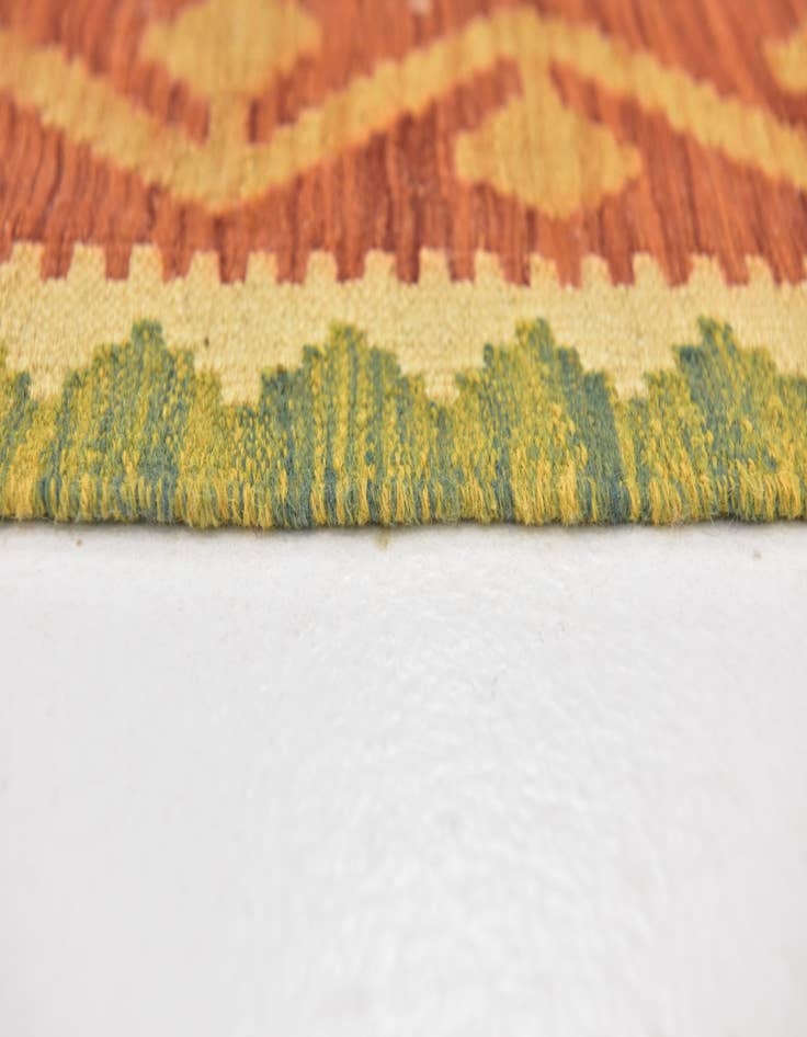 Detail image of  3' 2 x 5'  Hand Woven Kilim Waziri Wool Rug