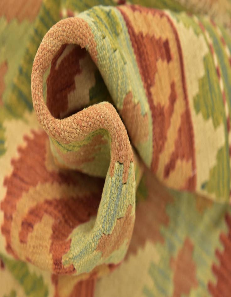 Detail image of  3' 2 x 5'  Hand Woven Kilim Waziri Wool Rug