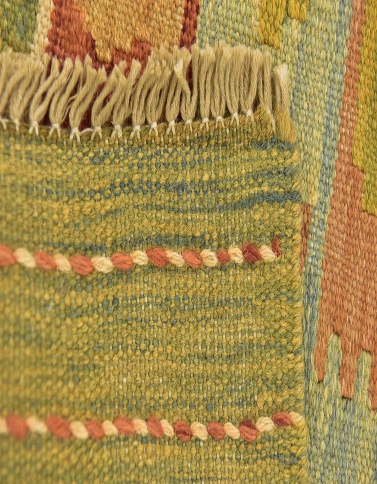 Detail image of  3' 2 x 5'  Hand Woven Kilim Waziri Wool Rug