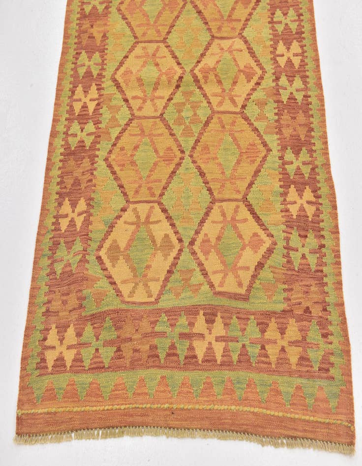 Detail image of  3' 4 x 5'  Hand Woven Kilim Waziri Wool Rug