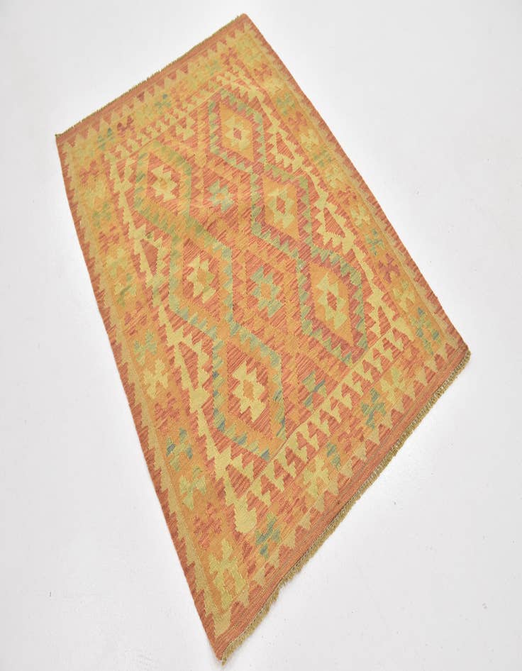 Detail image of  3' 7 x 5'  Hand Woven Kilim Waziri Wool Rug