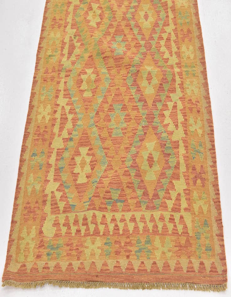 Detail image of  3' 7 x 5'  Hand Woven Kilim Waziri Wool Rug