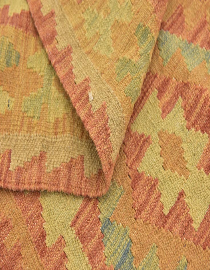 Detail image of  3' 7 x 5'  Hand Woven Kilim Waziri Wool Rug