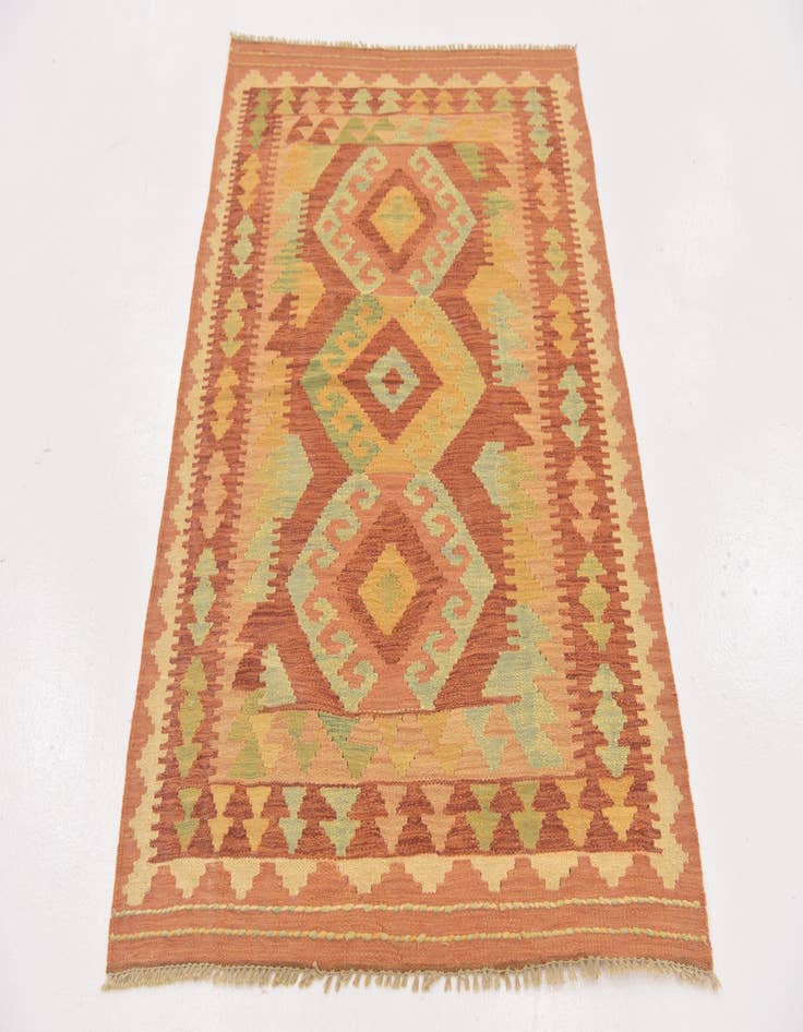 Detail image of  3' 3 x 5'  Hand Woven Kilim Waziri Wool Rug