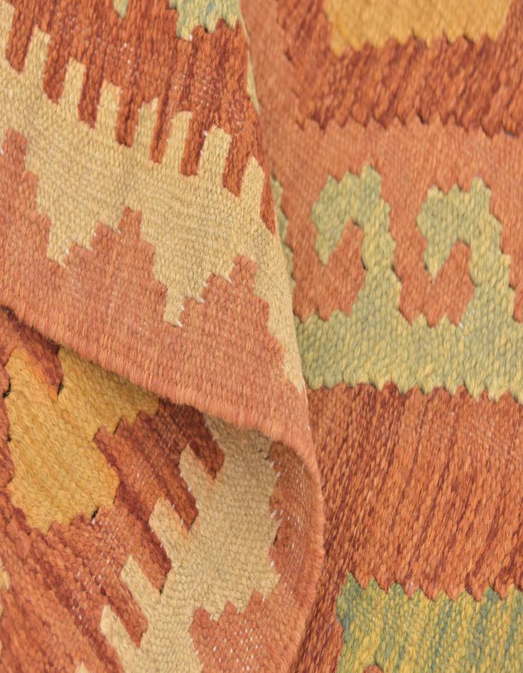 Detail image of  3' 3 x 5'  Hand Woven Kilim Waziri Wool Rug