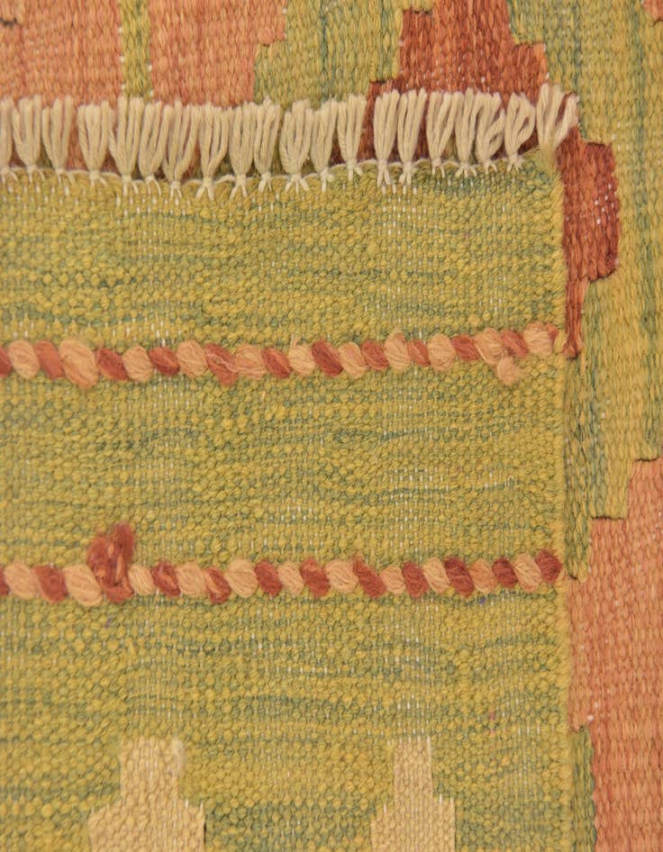 Detail image of  3' 2 x 4' 10  Hand Woven Kilim Waziri Wool Rug