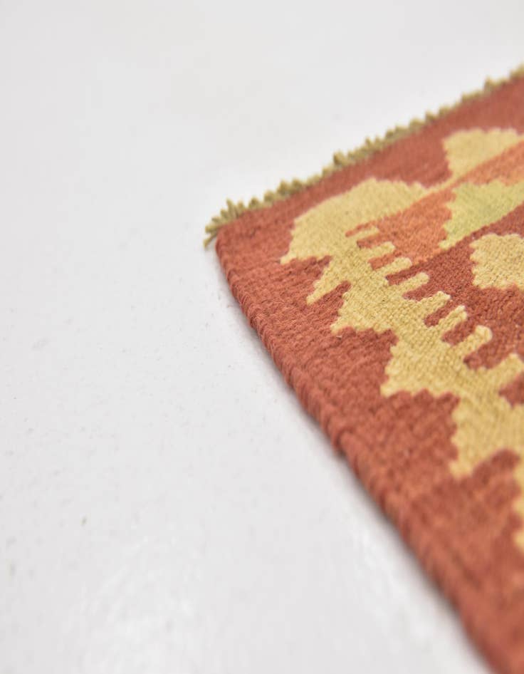 Detail image of  2' 10 x 4'  Hand Woven Kilim Waziri Wool Rug