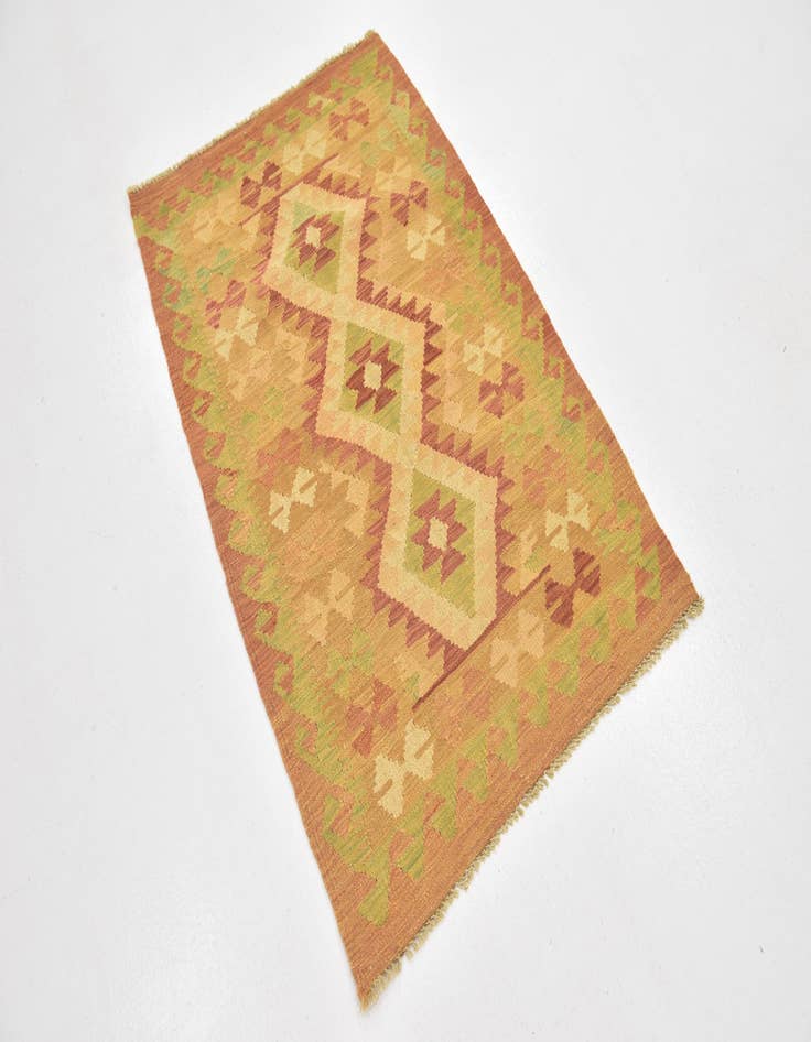 Detail image of  2' 9 x 4' 3  Hand Woven Kilim Waziri Wool Rug