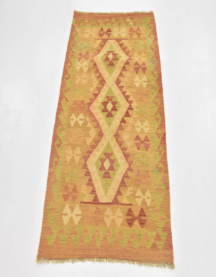 Detail image of  2' 9 x 4' 3  Hand Woven Kilim Waziri Wool Rug