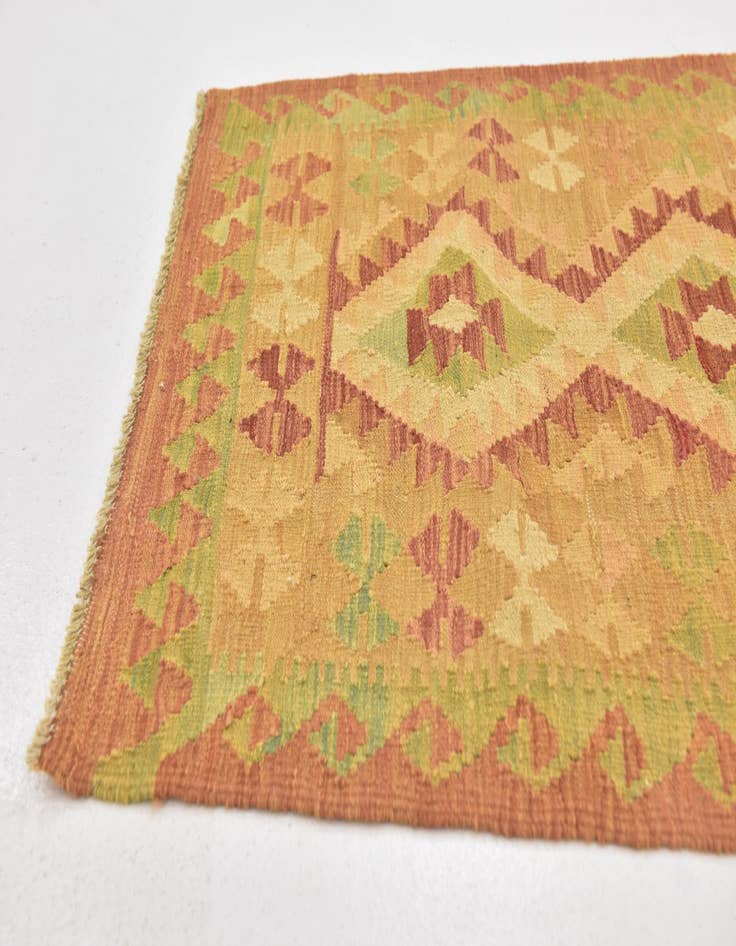 Detail image of  2' 9 x 4' 3  Hand Woven Kilim Waziri Wool Rug