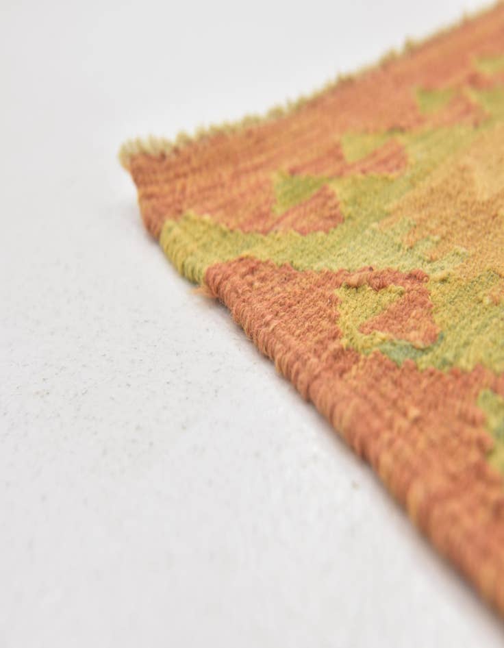 Detail image of  2' 9 x 4' 3  Hand Woven Kilim Waziri Wool Rug