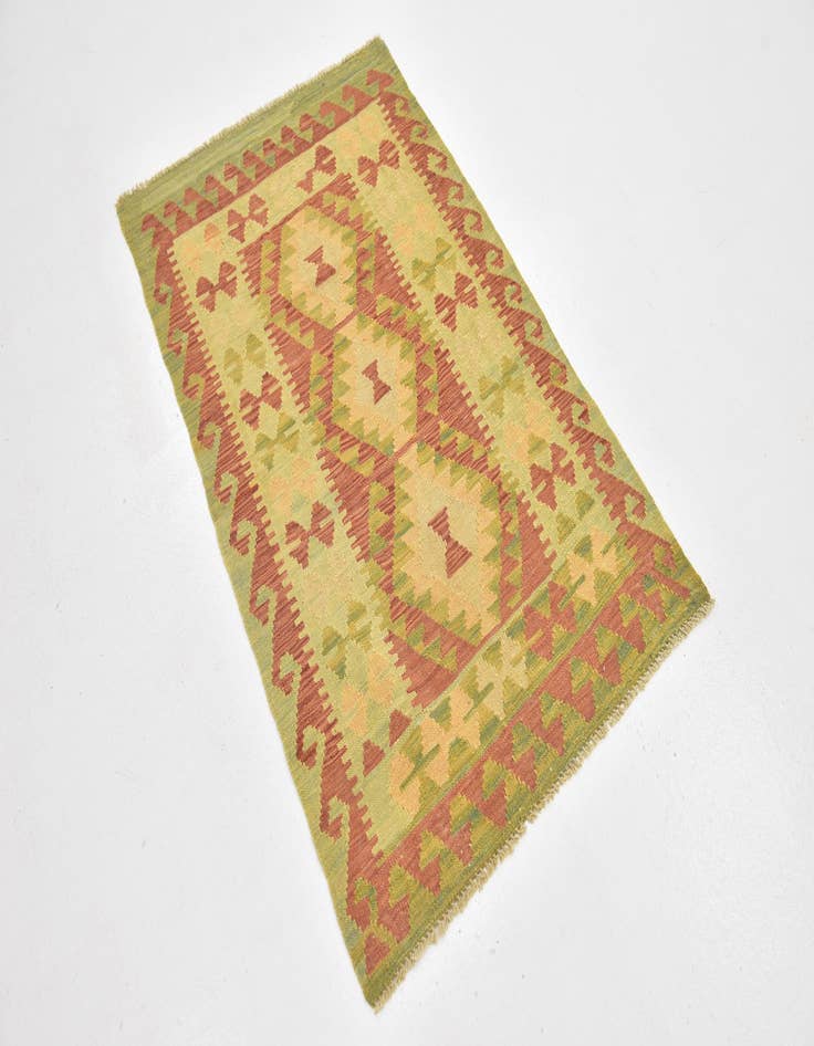 Detail image of  2' 8 x 4' 5  Hand Woven Kilim Waziri Wool Rug