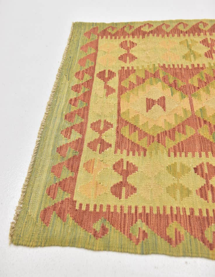 Detail image of  2' 8 x 4' 5  Hand Woven Kilim Waziri Wool Rug