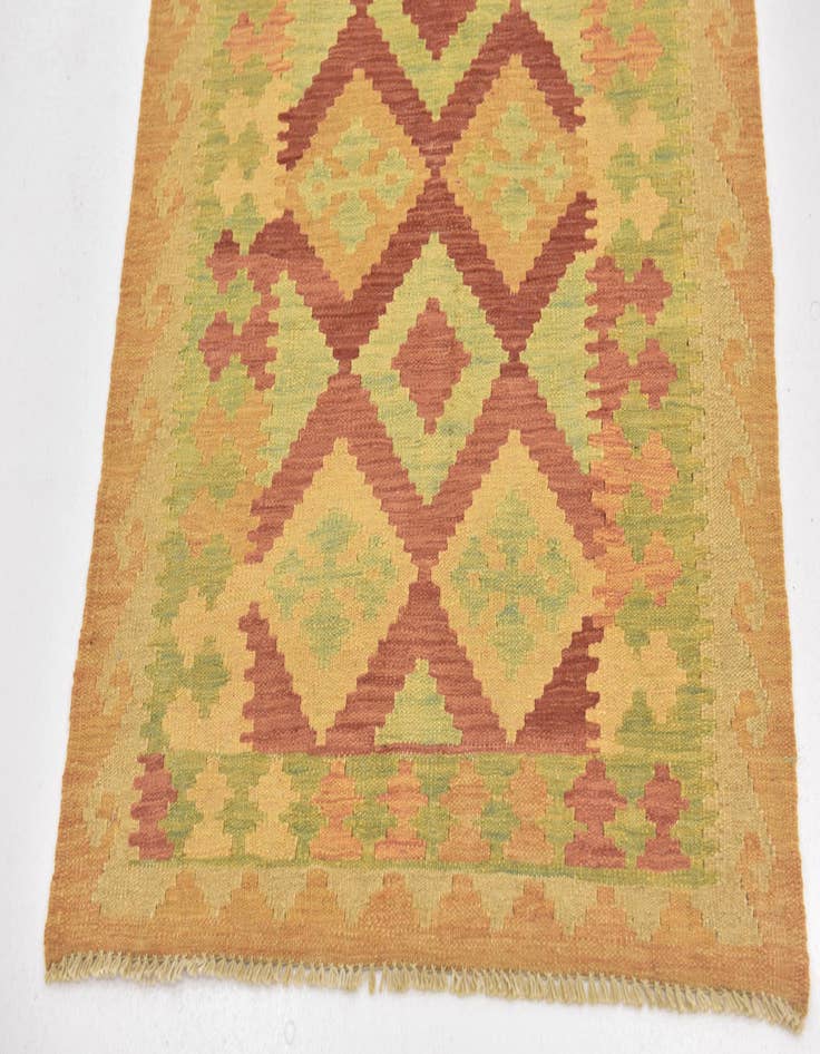 Detail image of  2' 7 x 4'  Hand Woven Kilim Waziri Wool Rug