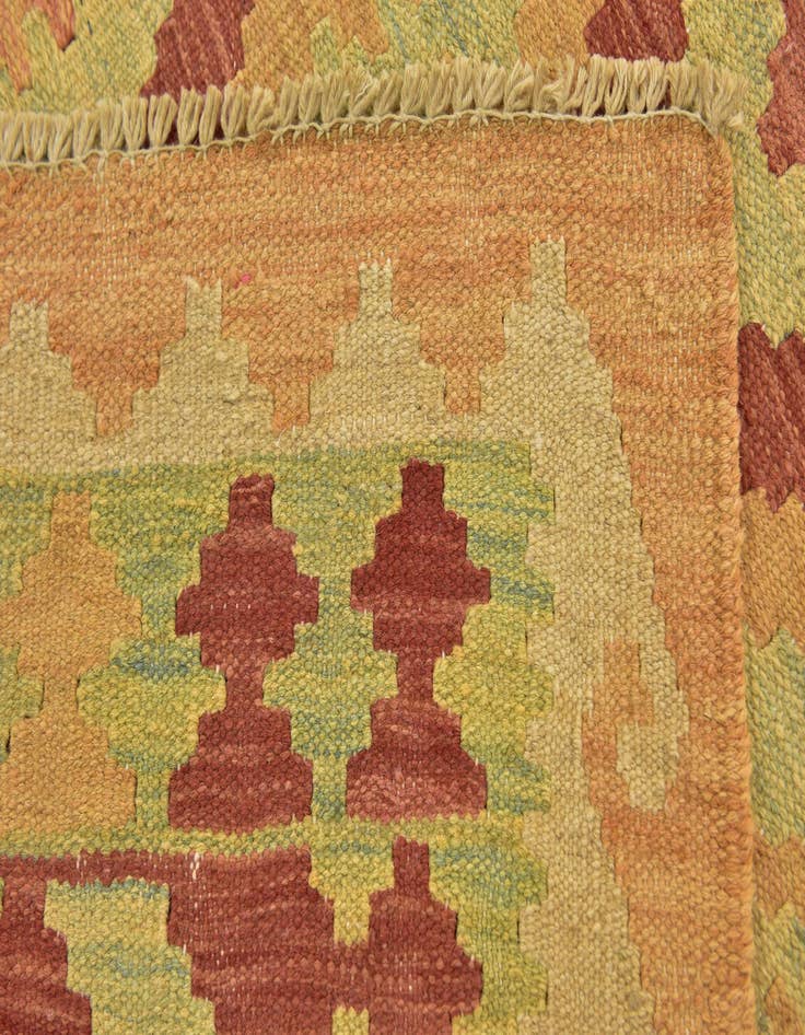 Detail image of  2' 7 x 4'  Hand Woven Kilim Waziri Wool Rug