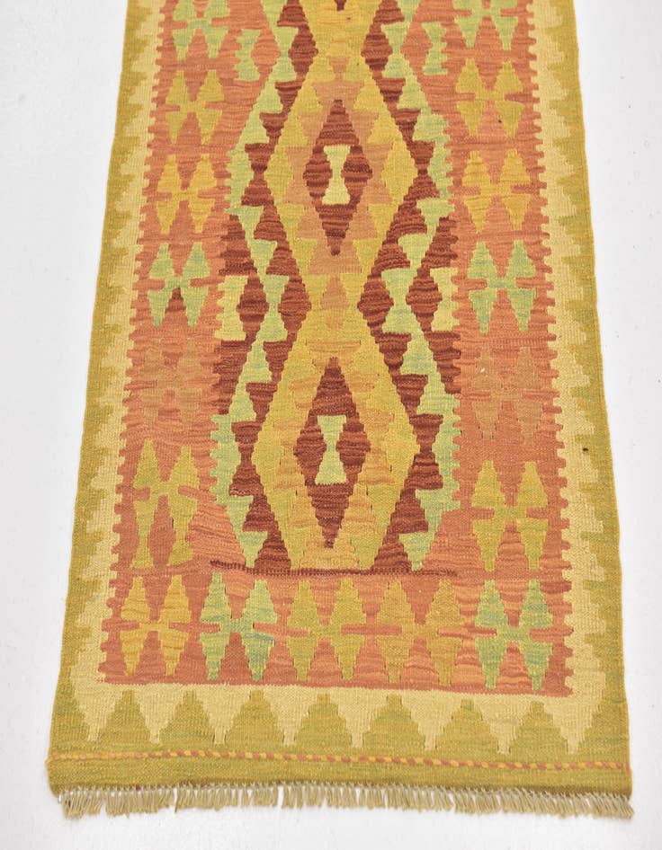 Detail image of  2' 6 x 4'  Hand Woven Kilim Waziri Wool Rug