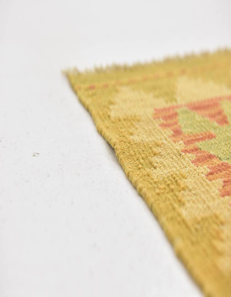 Detail image of  2' 6 x 4'  Hand Woven Kilim Waziri Wool Rug