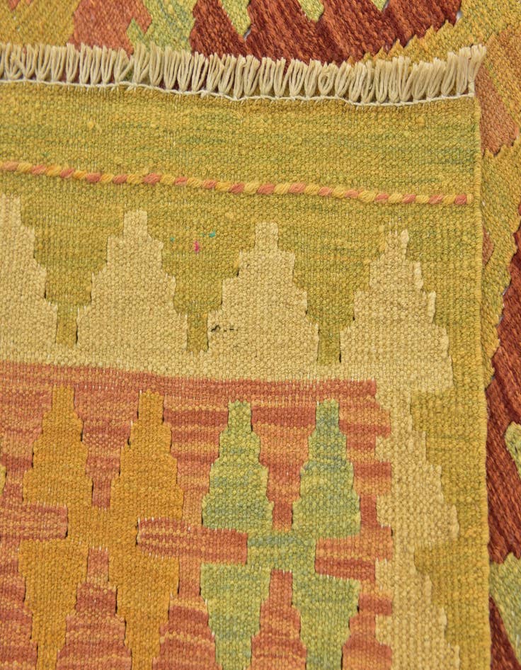 Detail image of  2' 6 x 4'  Hand Woven Kilim Waziri Wool Rug