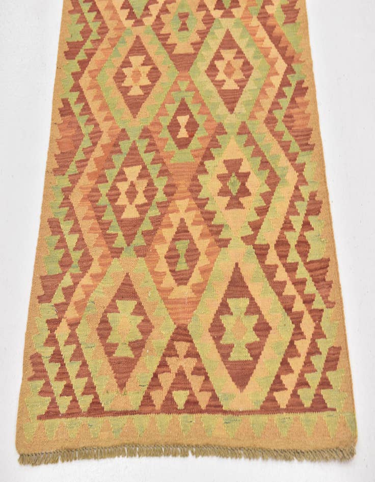 Detail image of  2' 7 x 4'  Hand Woven Kilim Waziri Wool Rug