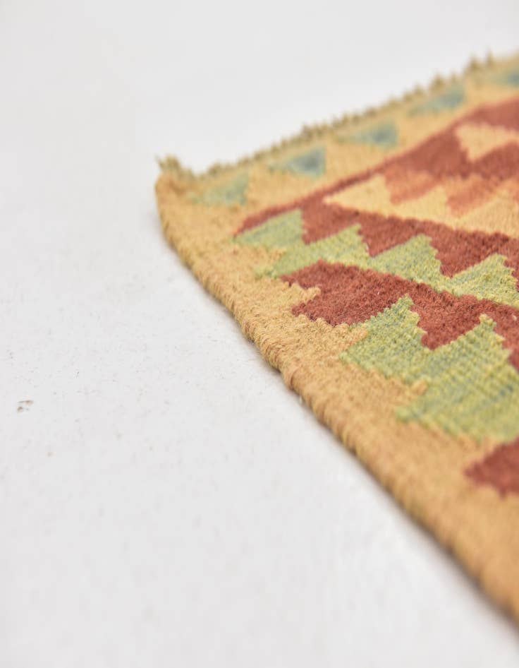 Detail image of  2' 7 x 4'  Hand Woven Kilim Waziri Wool Rug