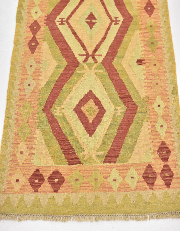 Detail image of  2' 9 x 4' 3  Hand Woven Kilim Waziri Wool Rug