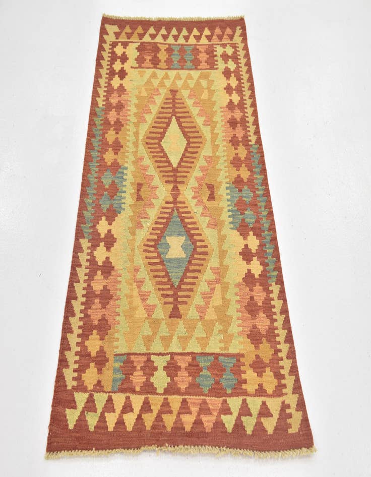 Detail image of  2' 6 x 4' 3  Hand Woven Kilim Waziri Wool Rug