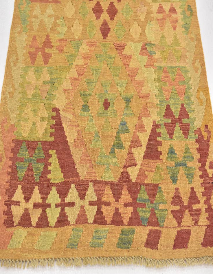 Detail image of  2' 10 x 4' 3  Hand Woven Kilim Waziri Wool Rug