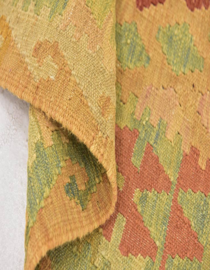 Detail image of  2' 10 x 4' 3  Hand Woven Kilim Waziri Wool Rug