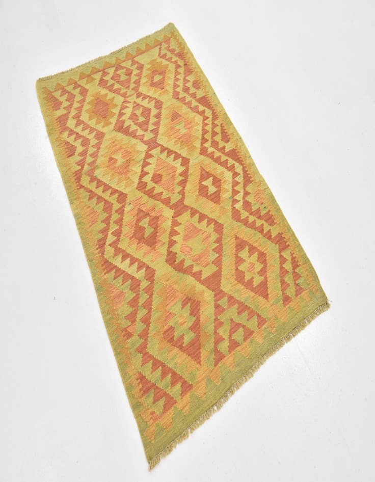 Detail image of  2' 9 x 4' 2  Hand Woven Kilim Waziri Wool Rug