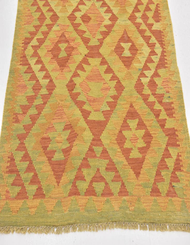 Detail image of  2' 9 x 4' 2  Hand Woven Kilim Waziri Wool Rug