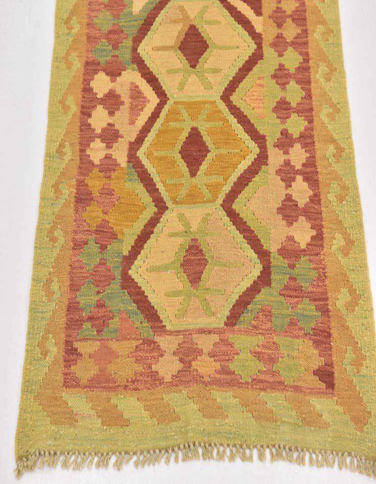 Detail image of  2' 9 x 4'  Hand Woven Kilim Waziri Wool Rug