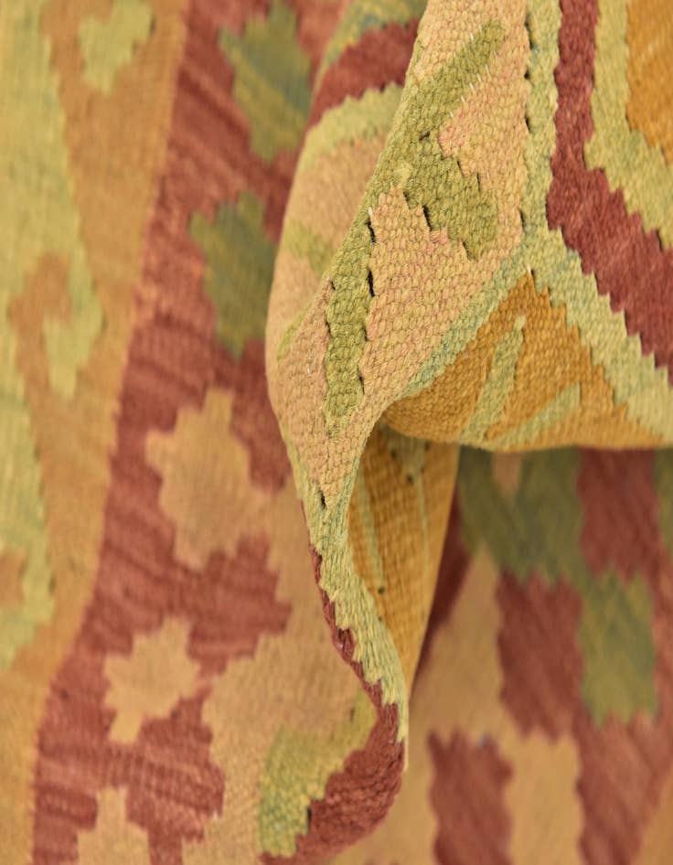 Detail image of  2' 9 x 4'  Hand Woven Kilim Waziri Wool Rug