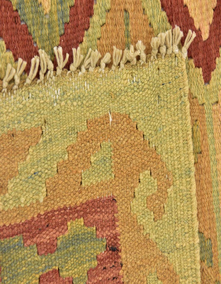 Detail image of  2' 9 x 4'  Hand Woven Kilim Waziri Wool Rug