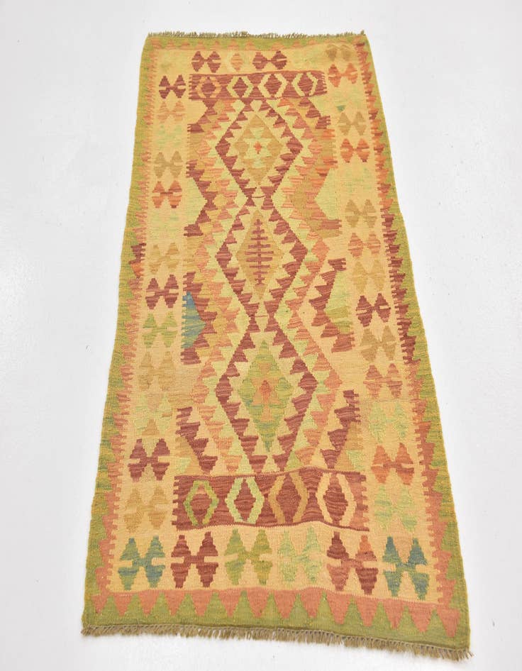 Detail image of  2' 9 x 4' 3  Hand Woven Kilim Waziri Wool Rug