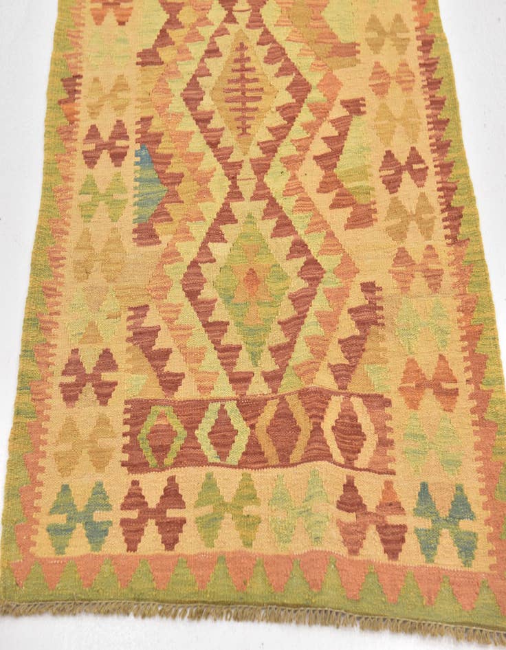 Detail image of  2' 9 x 4' 3  Hand Woven Kilim Waziri Wool Rug