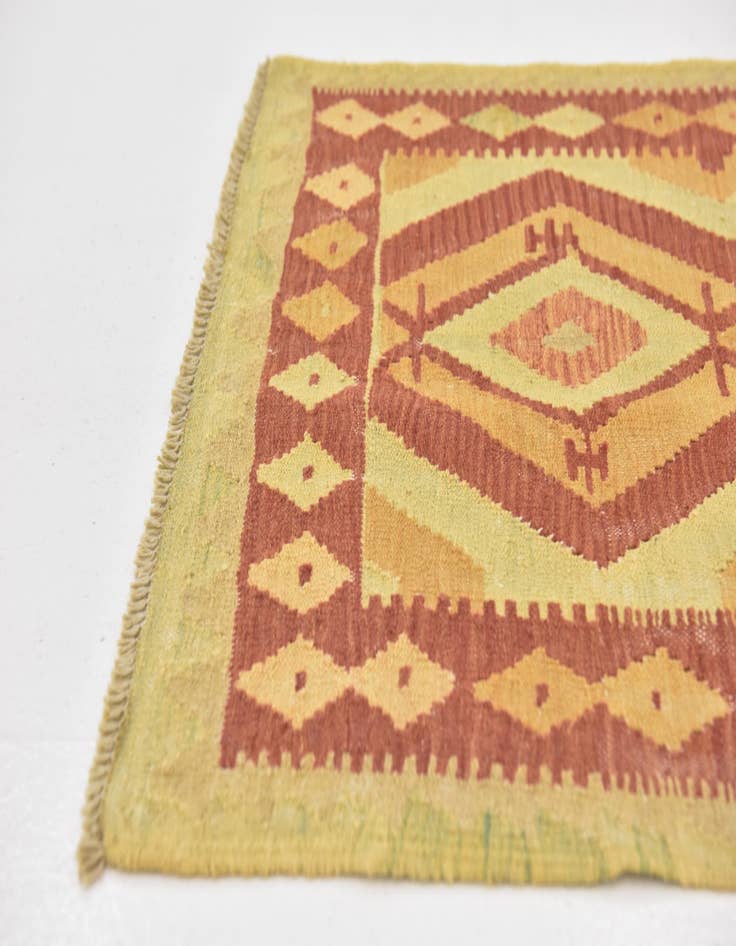 Detail image of  2' 8 x 4' 3  Hand Woven Kilim Waziri Wool Rug