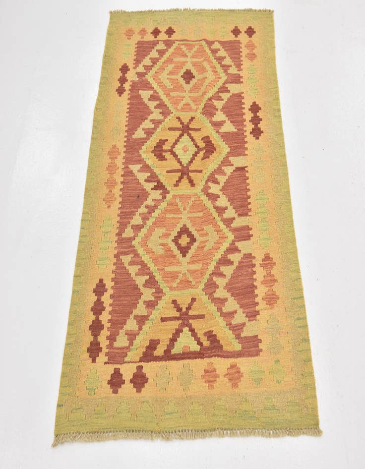 Detail image of  2' 9 x 4' 2  Hand Woven Kilim Waziri Wool Rug